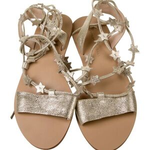 Loeffler Randall Metallic Silver Star Wrap Sandals